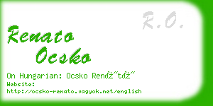 renato ocsko business card